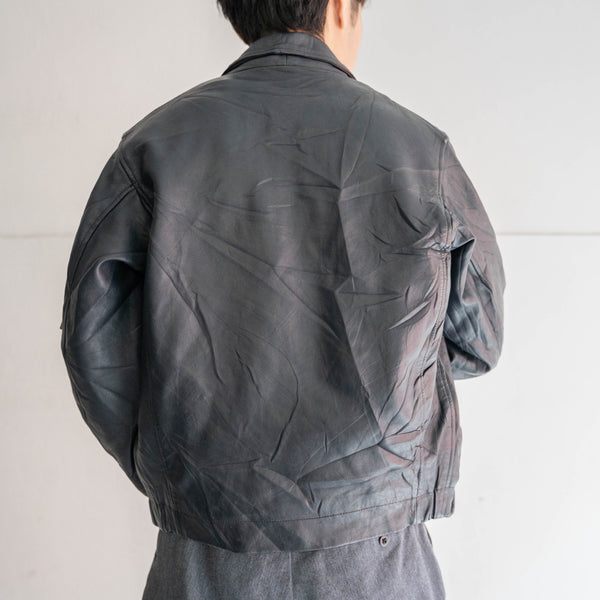 1970-90s French military pilot leather jacket -government supply- 92C