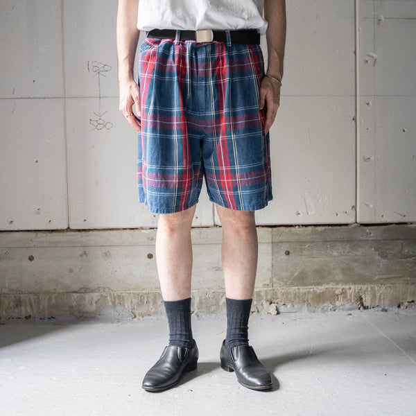 around 1990s rad based checked short pants