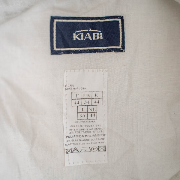 1990s off white poly × linen one tuck pants