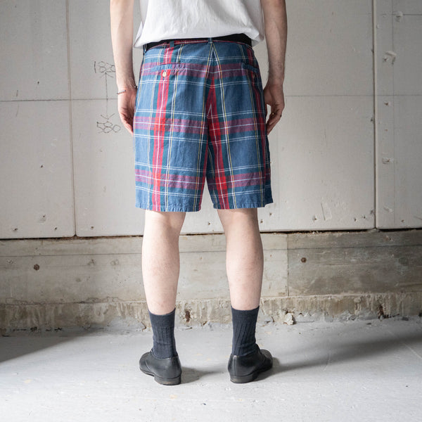 around 1990s rad based checked short pants