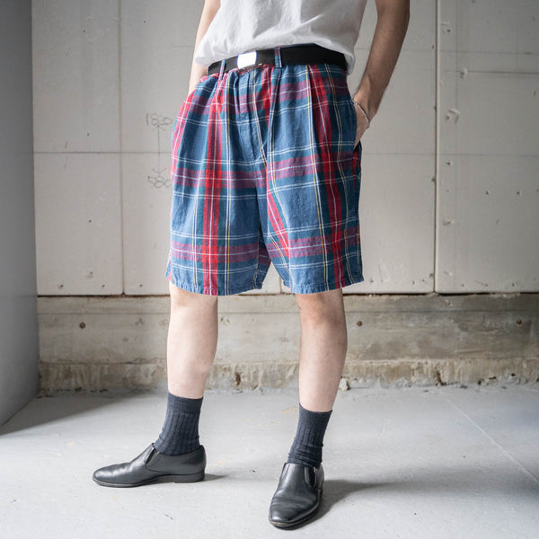 around 1990s rad based checked short pants