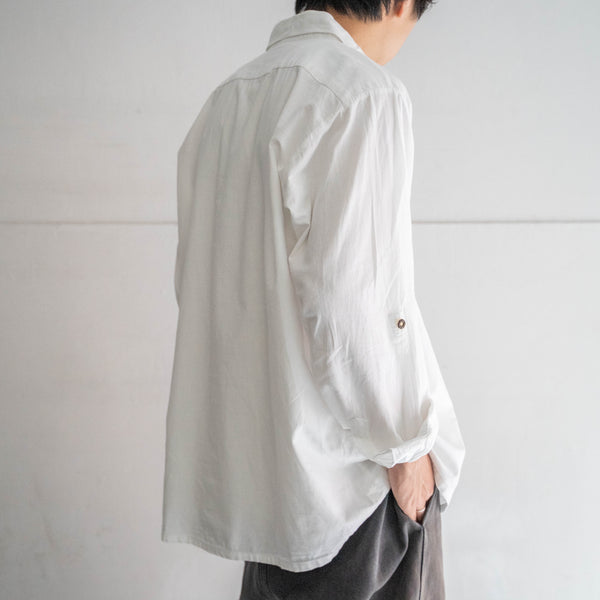 around 1990s white color tyrolean shirt 'with pocket'