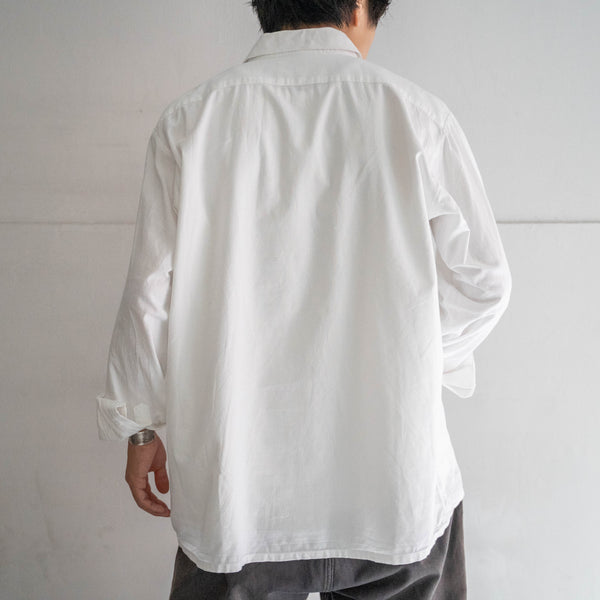 around 1990s white color tyrolean shirt 'with pocket'