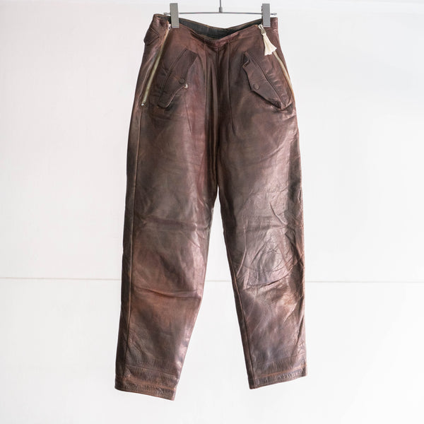 around 1950s Europe brown color leather pants 'good used condition'