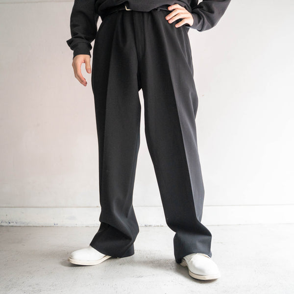 1980s Japan vintage black wool slacks -1