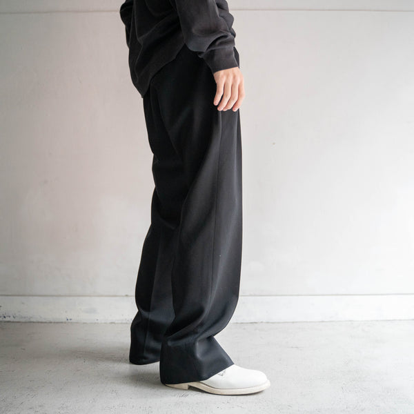 1980s Japan vintage black wool slacks -1