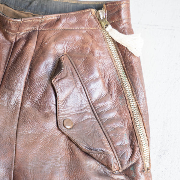 around 1950s Europe brown color leather pants 'good used condition'