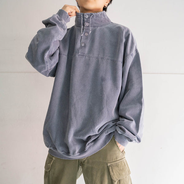1990s faded blue cotton smock -big size-