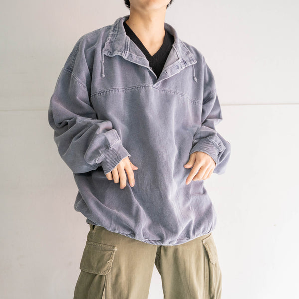 1990s faded blue cotton smock -big size-