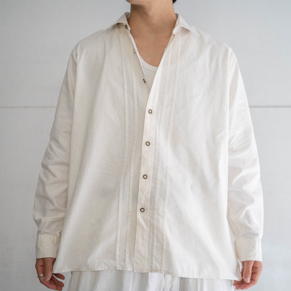 around 1990s off white color tyrolean shirt 'with front design'