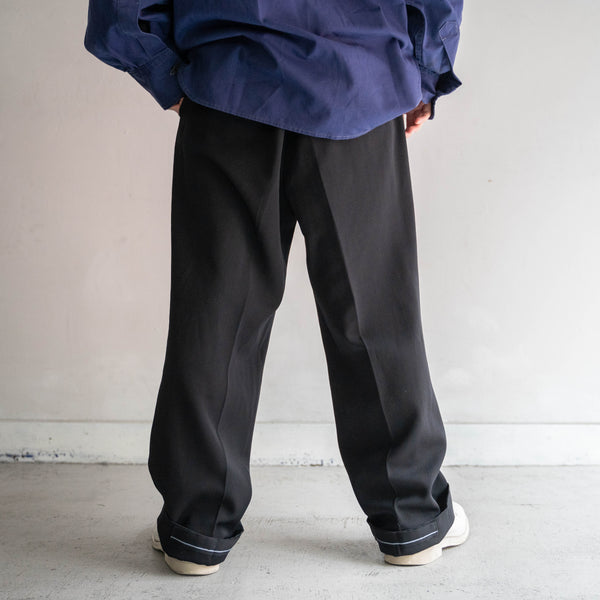 1980s Japan vintage black wool slacks -3