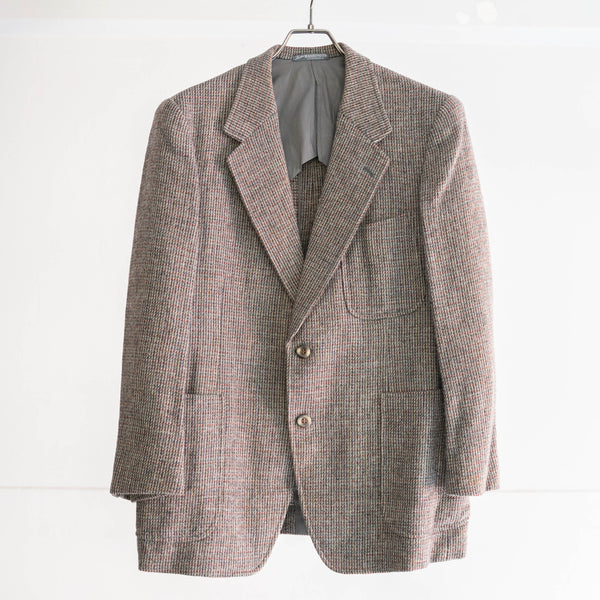 around 1980s Japan vintage light blown based red × lights blue tweed tailored jacket