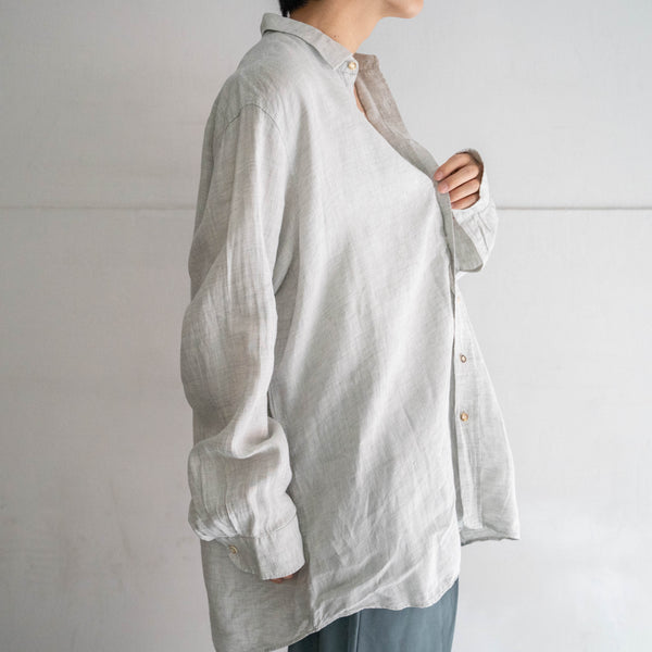 around 1990s sherbet green linen 100 tyrolean shirt