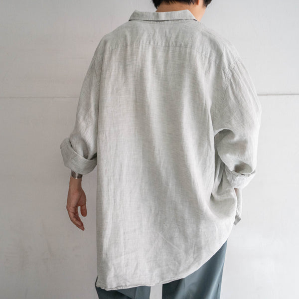 around 1990s sherbet green linen 100 tyrolean shirt