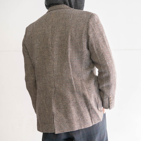 around 1980s Japan vintage light blown based red × lights blue tweed tailored jacket