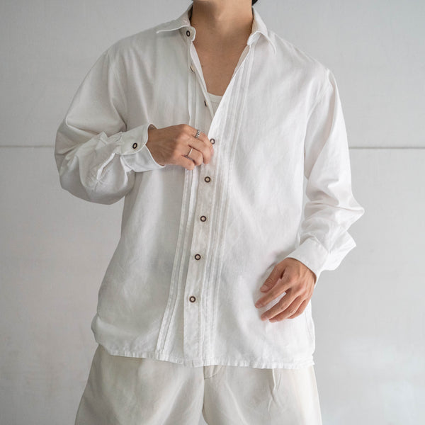 around 1990s white color tyrolean shirt 'with front design'