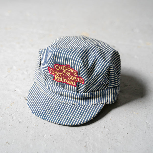 around 1990s hickory stripe railroad engineer cap 'dead stock'