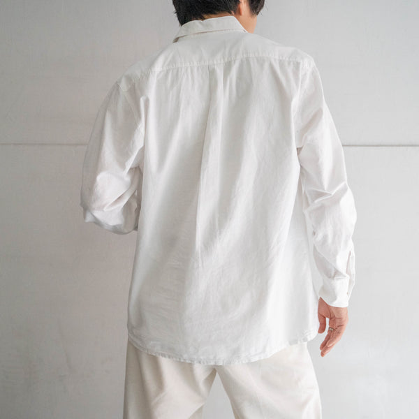 around 1990s white color tyrolean shirt 'with front design'