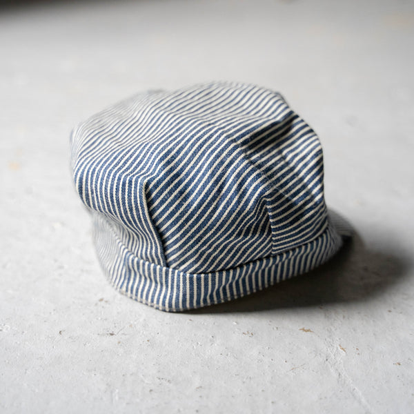 around 1990s hickory stripe railroad engineer cap 'dead stock'