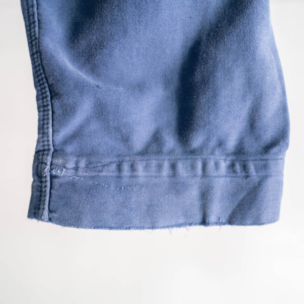 around 1970s France blue color cotton twill work pants 'good fade'