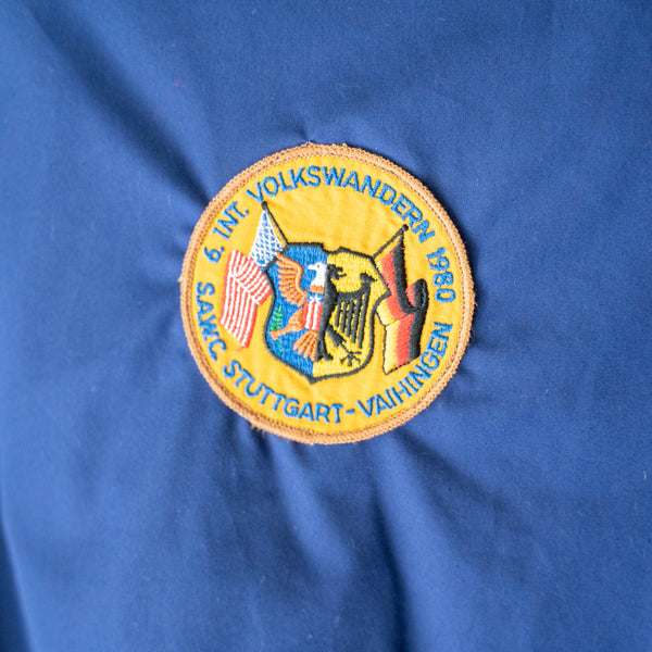 around 1990s 'C&A' blue color stadium jumper -with patch-