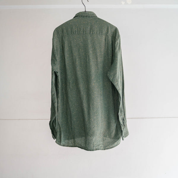 1980-90s Europe green × yellow full open shirt