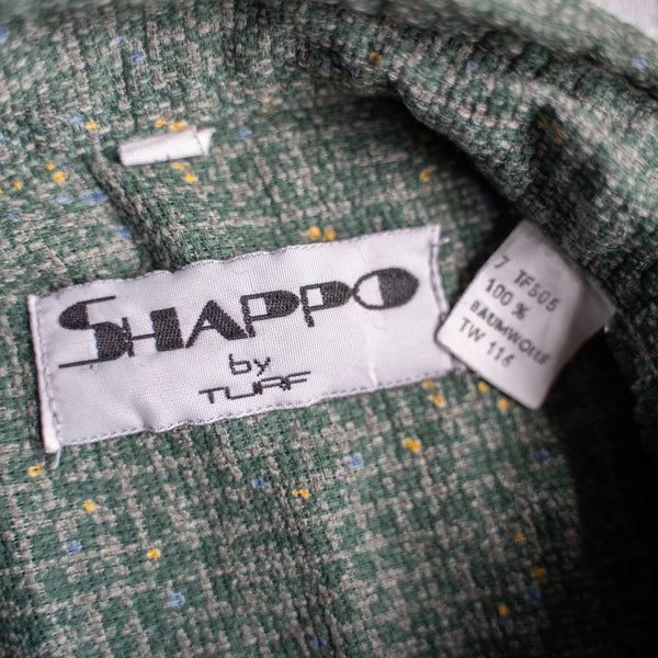 1980-90s Europe green × yellow full open shirt