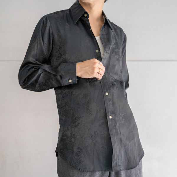 1980-90s black color chinese-design shirt