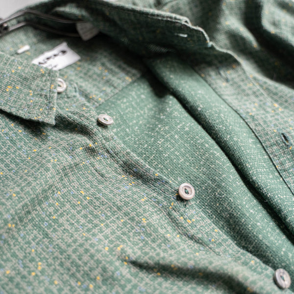 1980-90s Europe green × yellow full open shirt