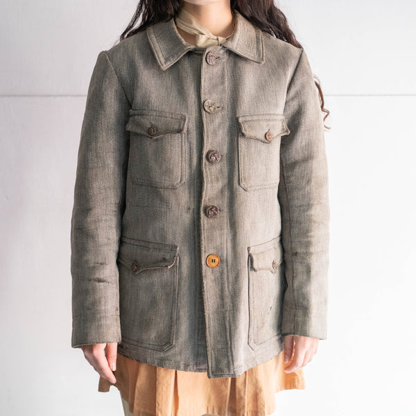 around 1940s France cotton pique hunting jacket 'good fade'