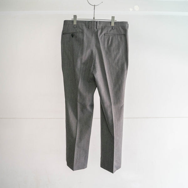 1990s Japan vintage black × gray stripe wool slacks