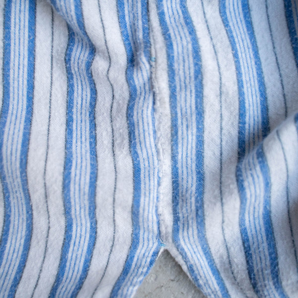 1970-80s Europe blue color striped grandpa shirt -pajama like-