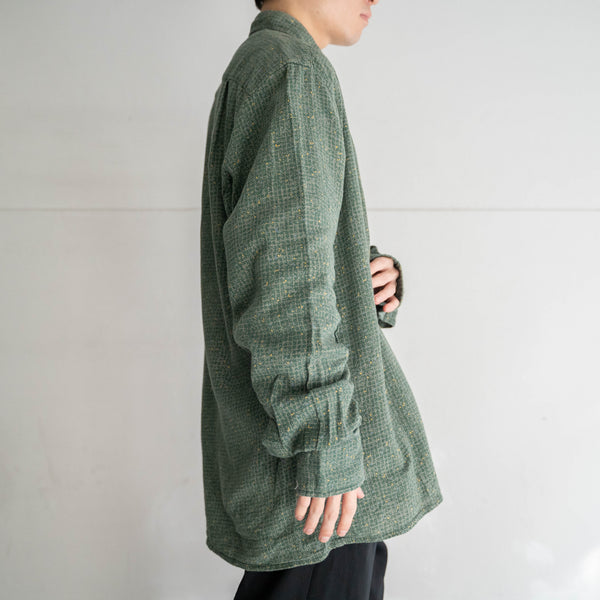 1980-90s Europe green × yellow full open shirt
