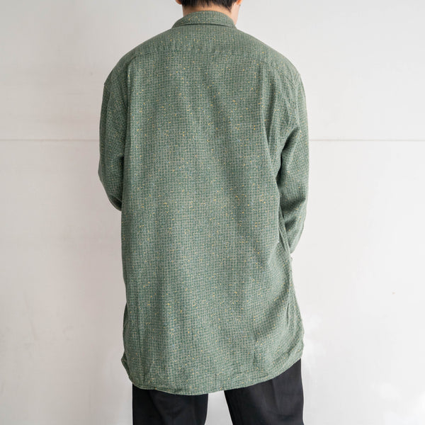 1980-90s Europe green × yellow full open shirt
