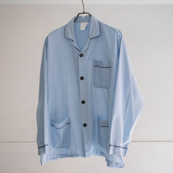 around 1980s Europe sky blue polka dot pajama shirt