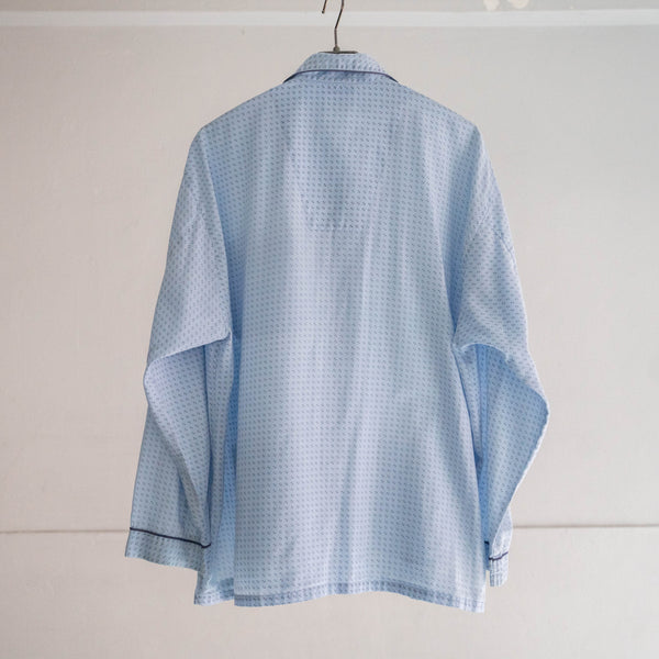 around 1980s Europe sky blue polka dot pajama shirt