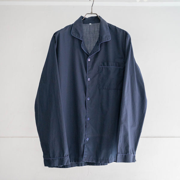 around 1980s Europe navy color basic pajama shirt