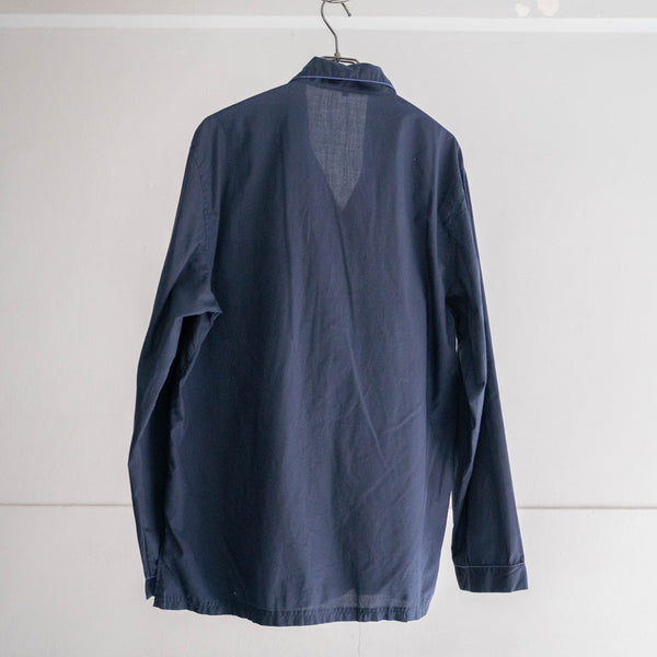 around 1980s Europe navy color basic pajama shirt