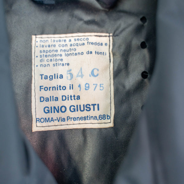 1970s Italian military navy nylon trench coat 'dead stock'