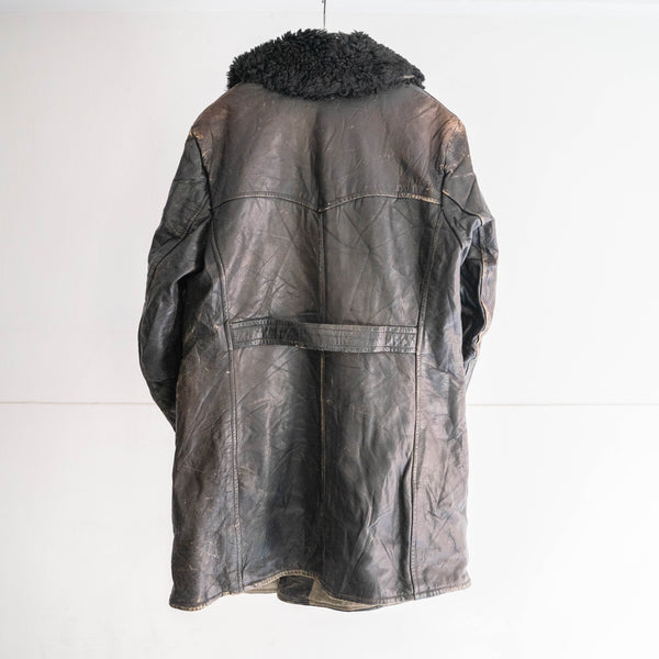 around 1940s Swedish military leather car coat