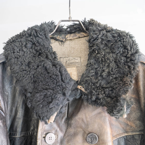 around 1940s Swedish military leather car coat