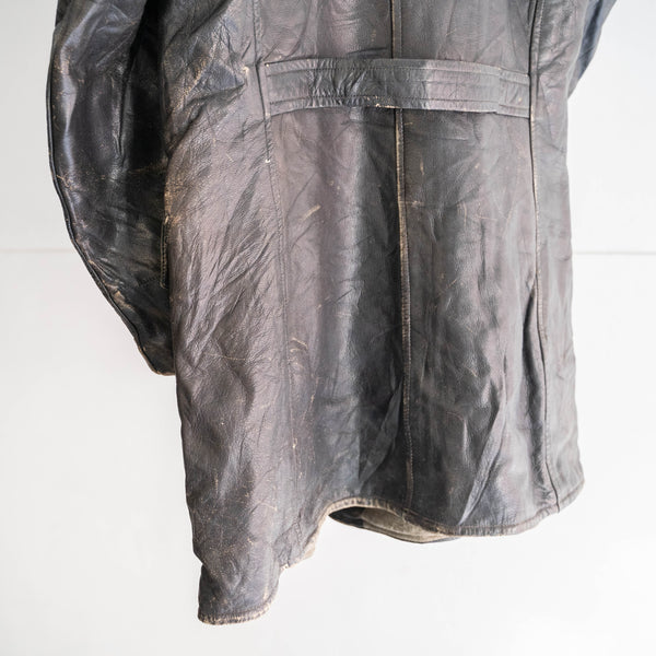 around 1940s Swedish military leather car coat