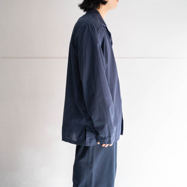 around 1980s Europe navy color basic pajama shirt