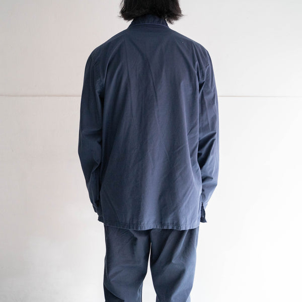 around 1980s Europe navy color basic pajama shirt