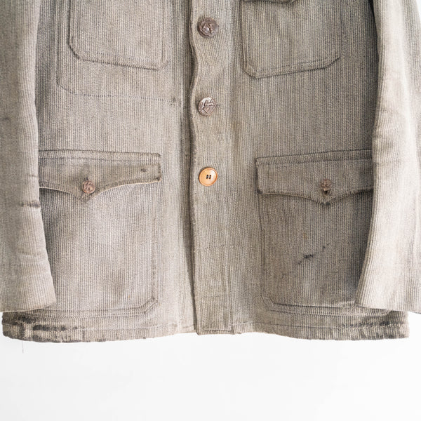 around 1940s France cotton pique hunting jacket 'good fade'