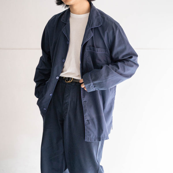 around 1980s Europe navy color basic pajama shirt