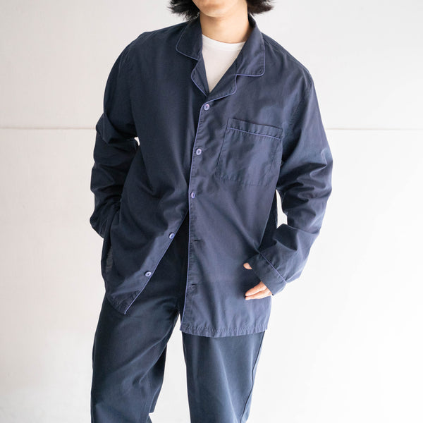 around 1980s Europe navy color basic pajama shirt