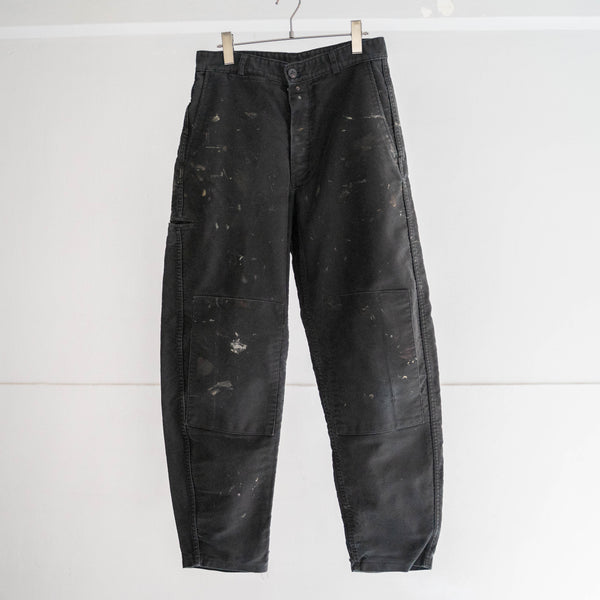 around 1970s France black moleskin work pants 'paint'