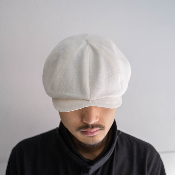 'antique remake' 8 panel casquette -with adjuster- 'cotton linen fabric'