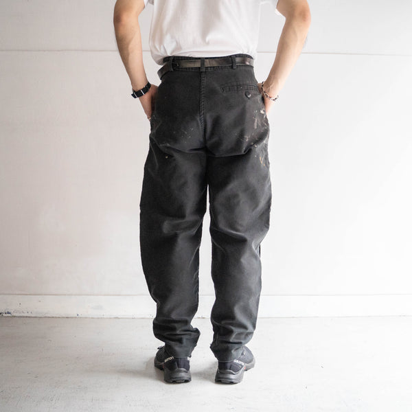 around 1970s France black moleskin work pants 'paint'